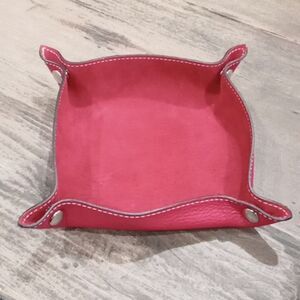 Laurent Effel St Bart red leather change / accessory tray NWOT